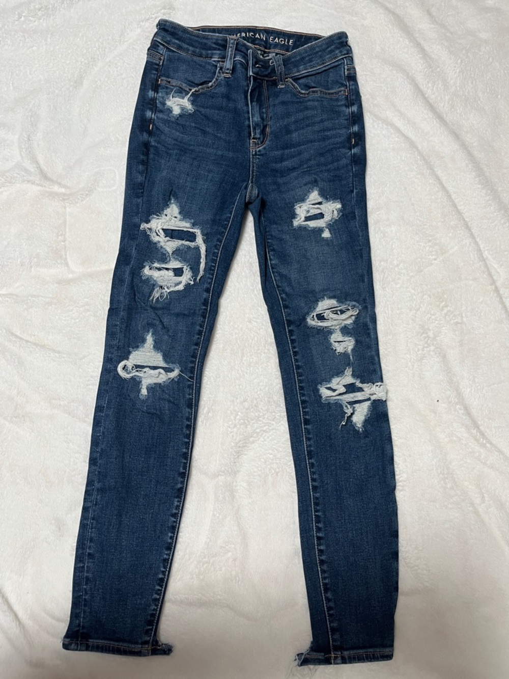 American Eagle Outfitters Dark Blue Ripped Jeggings